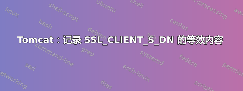 Tomcat：记录 SSL_CLIENT_S_DN 的等效内容