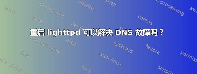 重启 lighttpd 可以解决 DNS 故障吗？