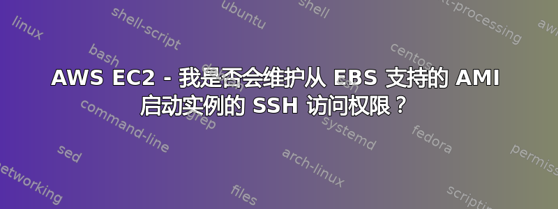 AWS EC2 - 我是否会维护从 EBS 支持的 AMI 启动实例的 SSH 访问权限？