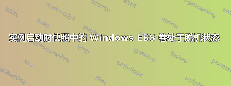 实例启动时快照中的 Windows EBS 卷处于脱机状态