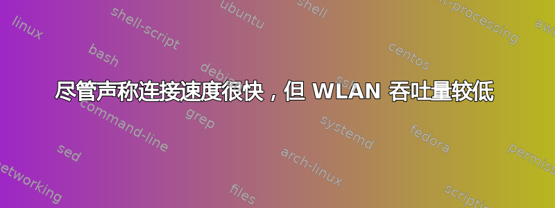 尽管声称连接速度很快，但 WLAN 吞吐量较低