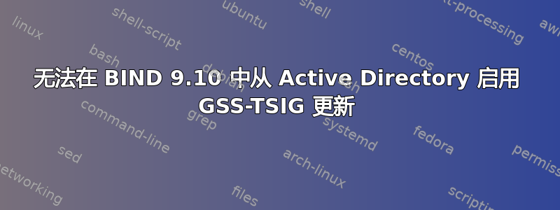 无法在 BIND 9.10 中从 Active Directory 启用 GSS-TSIG 更新