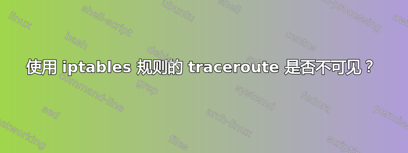 使用 iptables 规则的 traceroute 是否不可见？