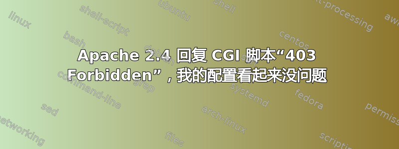 Apache 2.4 回复 CGI 脚本“403 Forbidden”，我的配置看起来没问题