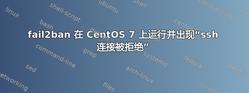 fail2ban 在 CentOS 7 上运行并出现“ssh 连接被拒绝”