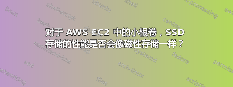 对于 AWS EC2 中的小根卷，SSD 存储的性能是否会像磁性存储一样？