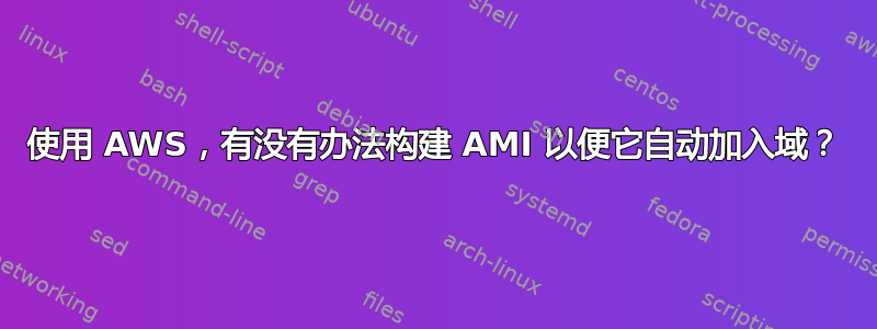 使用 AWS，有没有办法构建 AMI 以便它自动加入域？