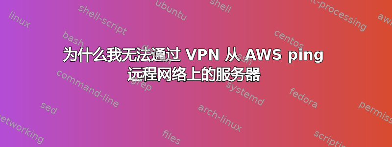 为什么我无法通过 VPN 从 AWS ping 远程网络上的服务器