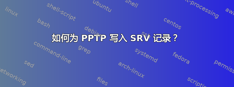 如何为 PPTP 写入 SRV 记录？