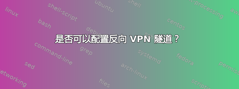 是否可以配置反向 VPN 隧道？