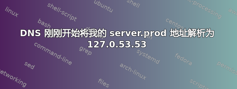 DNS 刚刚开始将我的 server.prod 地址解析为 127.0.53.53