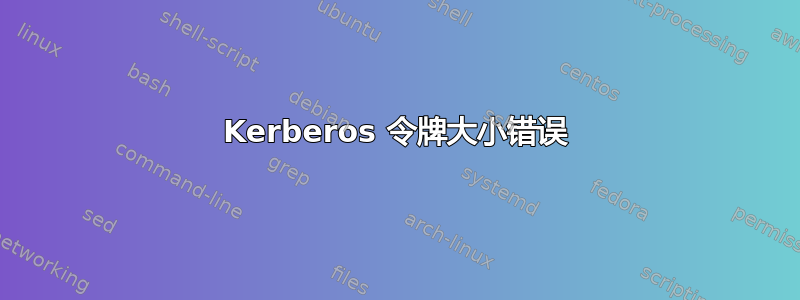 Kerberos 令牌大小错误