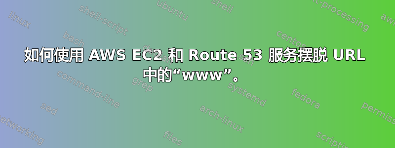 如何使用 AWS EC2 和 Route 53 服务摆脱 URL 中的“www”。