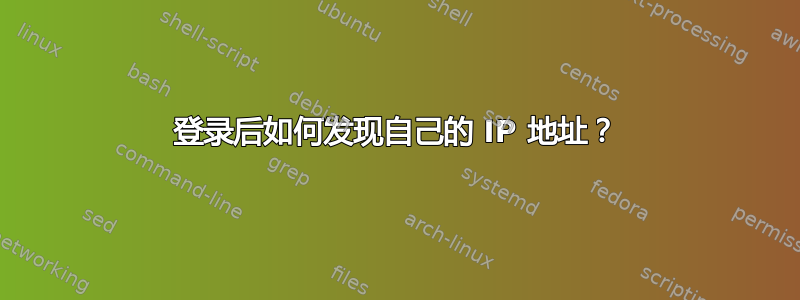 登录后如何发现自己的 IP 地址？