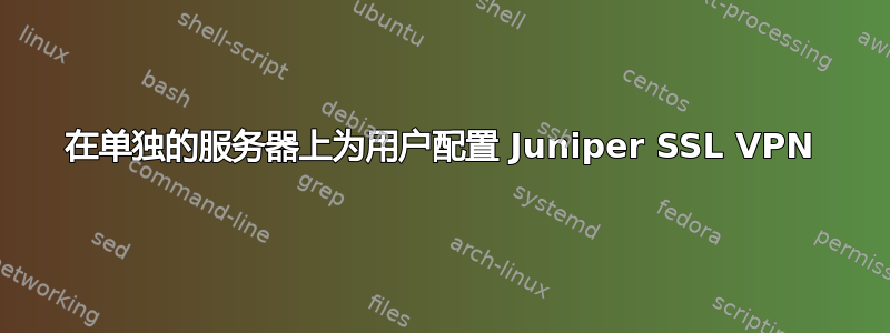 在单独的服务器上为用户配置 Juniper SSL VPN