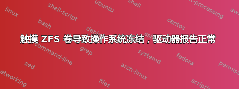 触摸 ZFS 卷导致操作系统冻结，驱动器报告正常