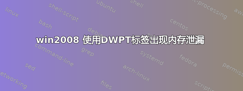 win2008 使用DWPT标签出现内存泄漏