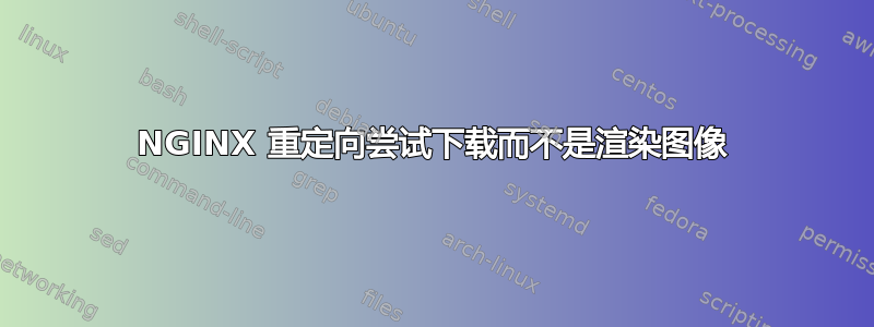 NGINX 重定向尝试下载而不是渲染图像