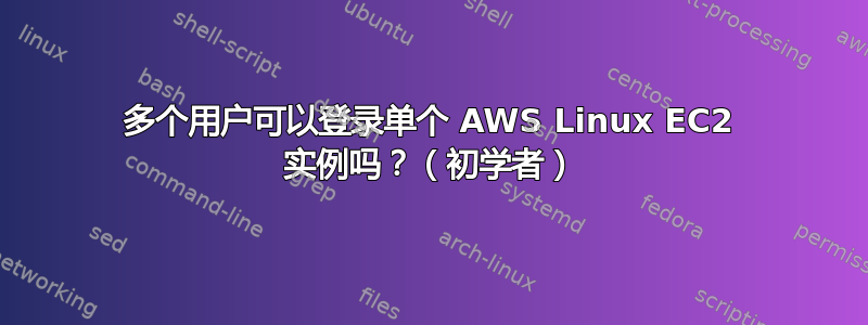 多个用户可以登录单个 AWS Linux EC2 实例吗？（初学者）