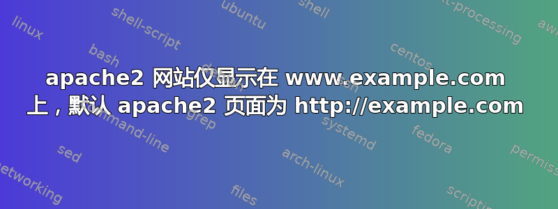 apache2 网站仅显示在 www.example.com 上，默认 apache2 页面为 http://example.com