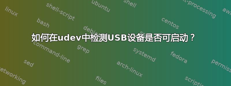 如何在udev中检测USB设备是否可启动？