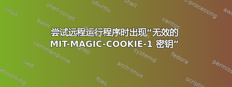 尝试远程运行程序时出现“无效的 MIT-MAGIC-COOKIE-1 密钥”