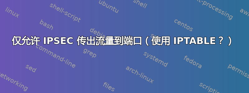 仅允许 IPSEC 传出流量到端口（使用 IPTABLE？）