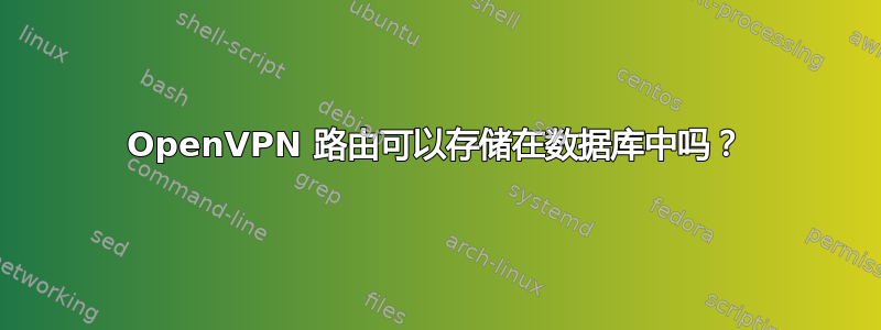 OpenVPN 路由可以存储在数据库中吗？