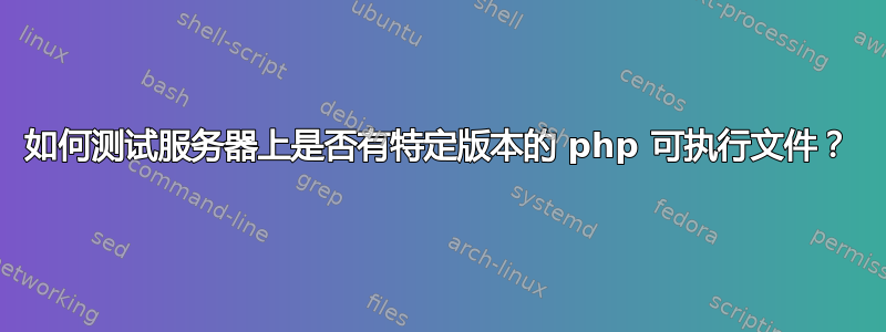 如何测试服务器上是否有特定版本的 php 可执行文件？