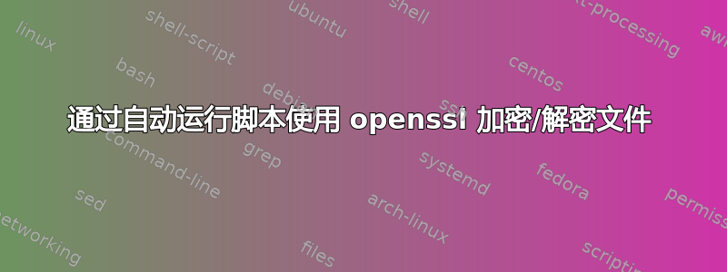 通过自动运行脚本使用 openssl 加密/解密文件