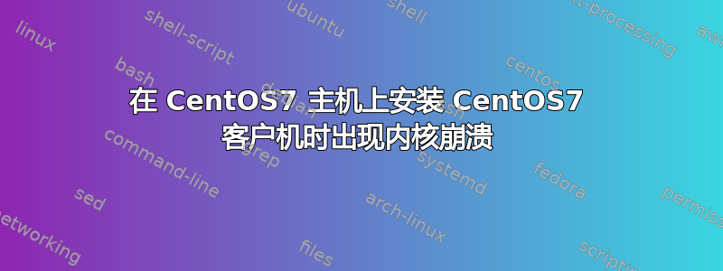 在 CentOS7 主机上安装 CentOS7 客户机时出现内核崩溃