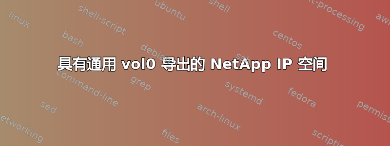 具有通用 vol0 导出的 NetApp IP 空间