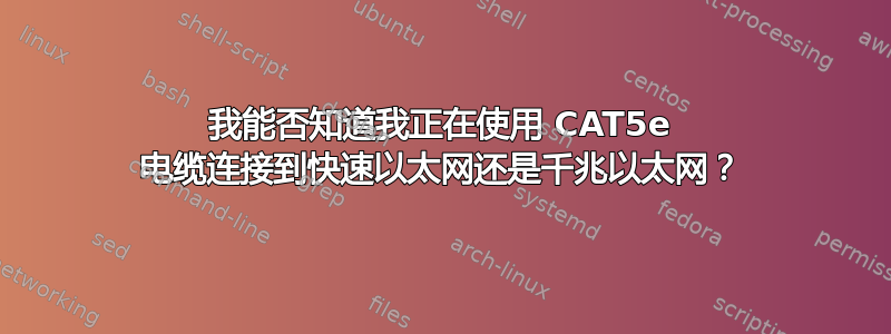 我能否知道我正在使用 CAT5e 电缆连接到快速以太网还是千兆以太网？