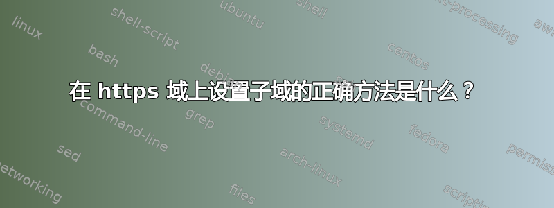 在 https 域上设置子域的正确方法是什么？