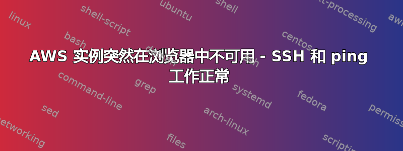 AWS 实例突然在浏览器中不可用 - SSH 和 ping 工作正常