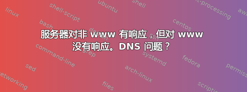 服务器对非 www 有响应，但对 www 没有响应。DNS 问题？