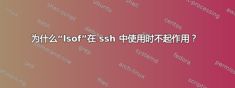 为什么“lsof”在 ssh 中使用时不起作用？ 