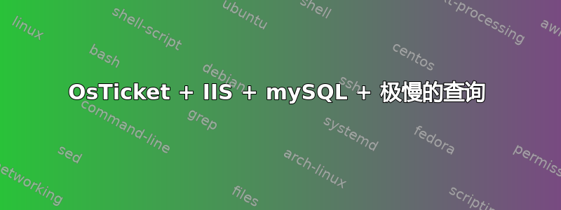 OsTicket + IIS + mySQL + 极慢的查询