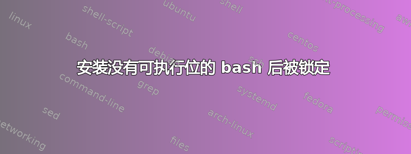 安装没有可执行位的 bash 后被锁定