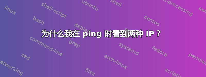 为什么我在 ping 时看到两种 IP？