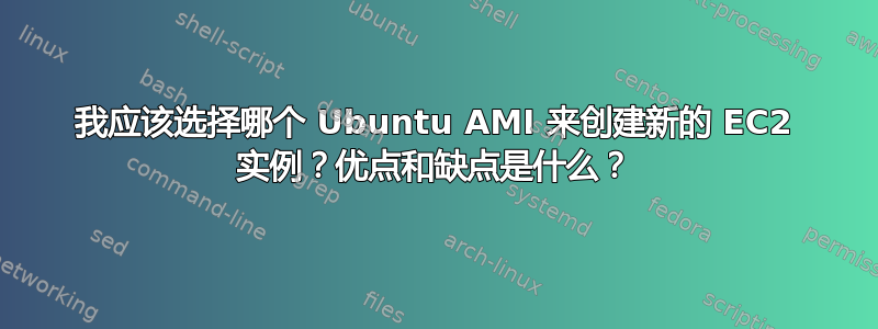 我应该选择哪个 Ubuntu AMI 来创建新的 EC2 实例？优点和缺点是什么？