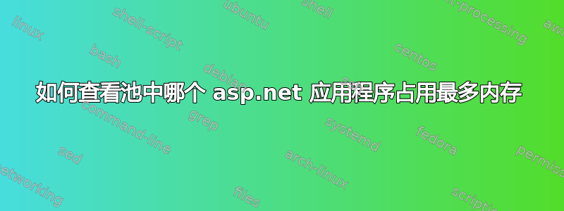 如何查看池中哪个 asp.net 应用程序占用最多内存