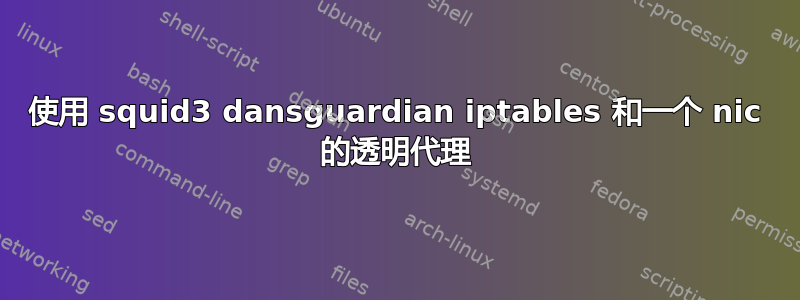 使用 squid3 dansguardian iptables 和一个 nic 的透明代理