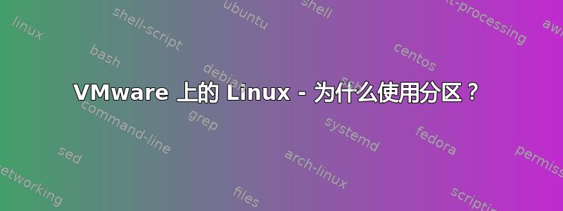 VMware 上的 Linux - 为什么使用分区？