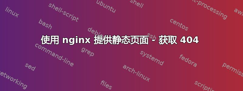 使用 nginx 提供静态页面 - 获取 404