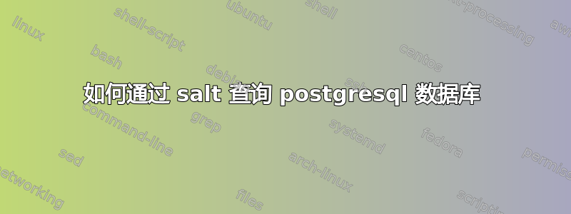 如何通过 salt 查询 postgresql 数据库