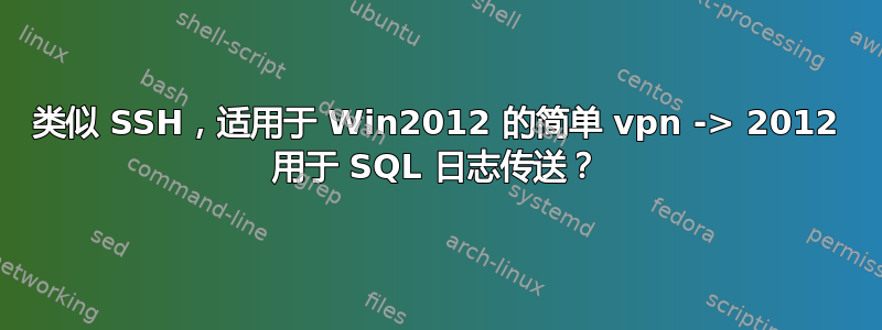 类似 SSH，适用于 Win2012 的简单 vpn -> 2012 用于 SQL 日志传送？