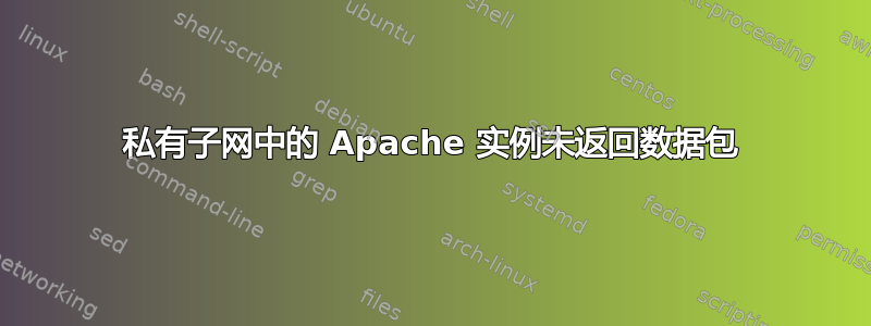 私有子网中的 Apache 实例未返回数据包