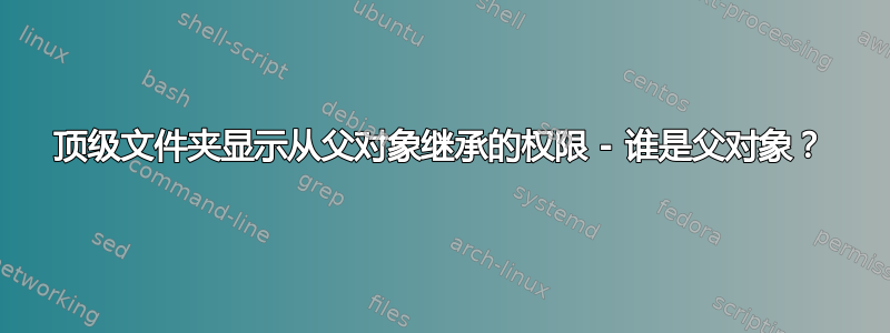 顶级文件夹显示从父对象继承的权限 - 谁是父对象？