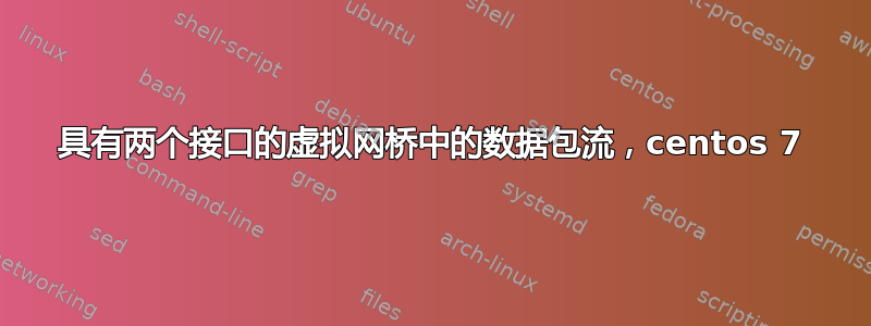 具有两个接口的虚拟网桥中的数据包流，centos 7